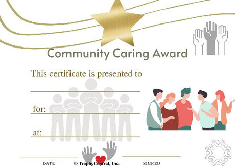 Community Caring Award Certificate - Free Template