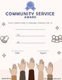 Community Service Award Certificate - Free Template