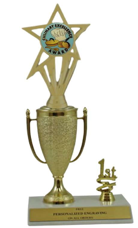 Cooking 1st, 2nd and 3rd Place Award Cup Trophy