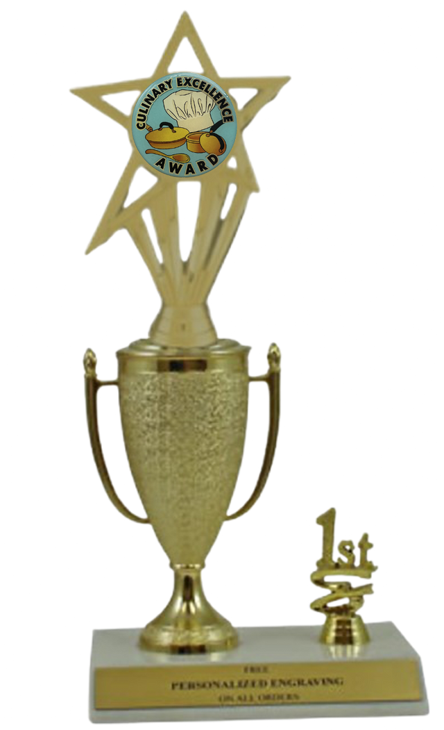 Cooking 1st, 2nd and 3rd Place Award Cup Trophy