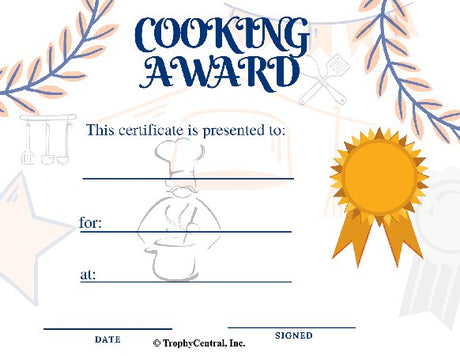 Cooking Award Certificate - Free Template