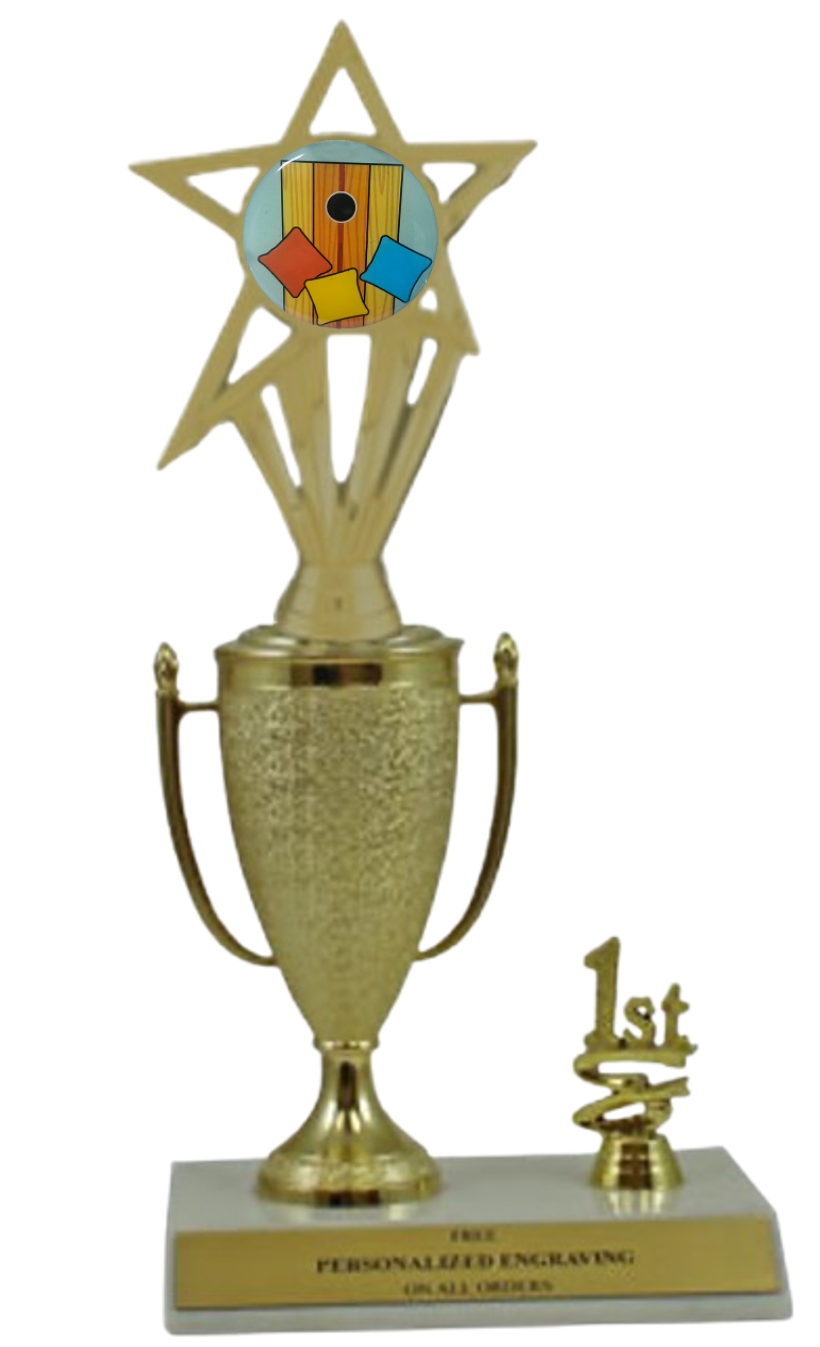 Cornhole 1st, 2nd and 3rd Place Award Cup Trophy with Insert