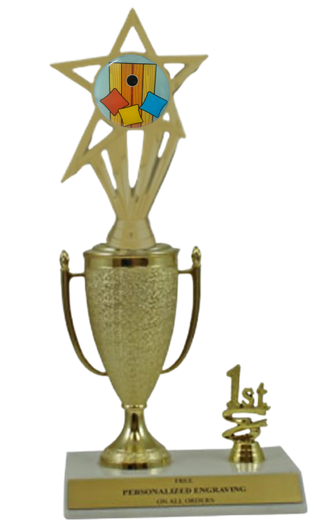 Cornhole 1st, 2nd and 3rd Place Award Cup Trophy with Insert