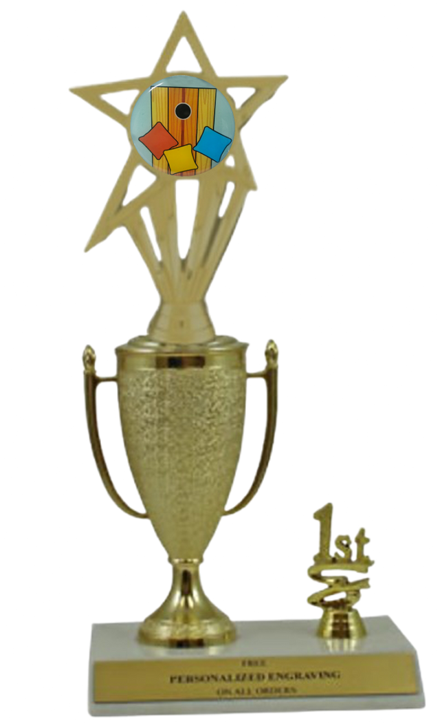 Cornhole 1st, 2nd and 3rd Place Award Cup Trophy with Insert