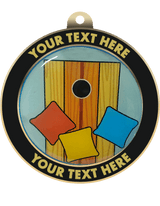 Cornhole Insert Medal with Personalized Rim