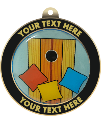 Cornhole Insert Medal with Personalized Rim