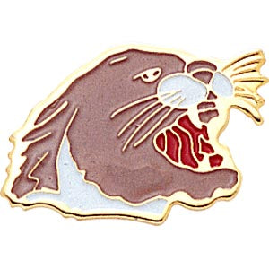 Cougar Mascot Lapel Pins with Color Finish