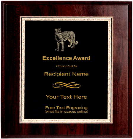 Cougar Mascot Plaque