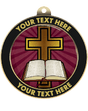 Religious Cross Insert Medal with Personalized Rim
