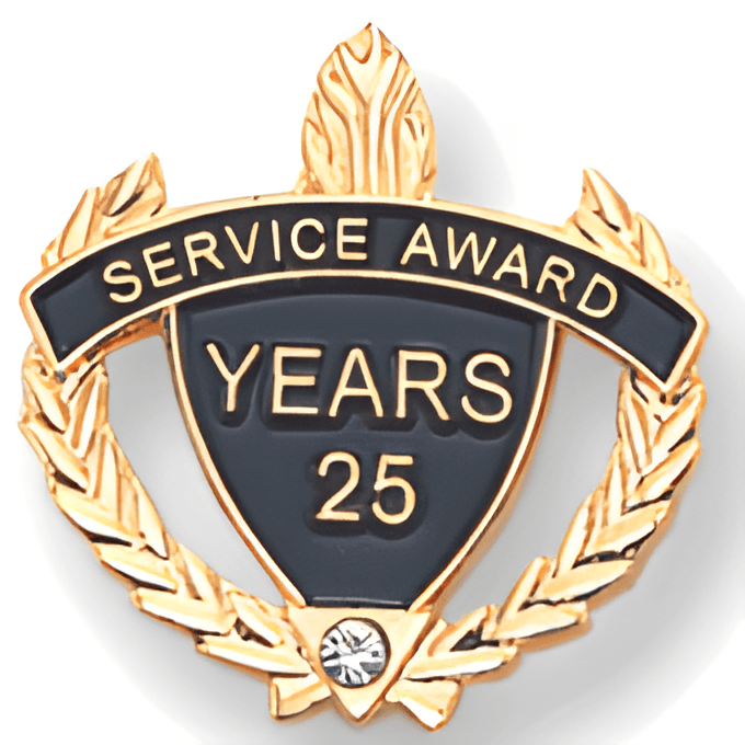 Crystal Rhinestone Service Lapel Pin