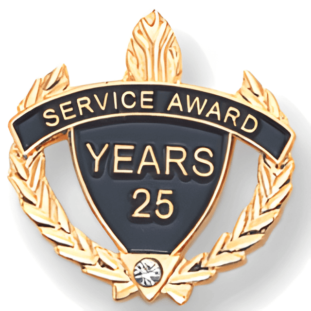 Crystal Rhinestone Service Lapel Pin