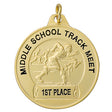 Boys Gold Track Front Imprint Medal