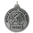 1 1/2" Boy's Silver Personalized Track Medal