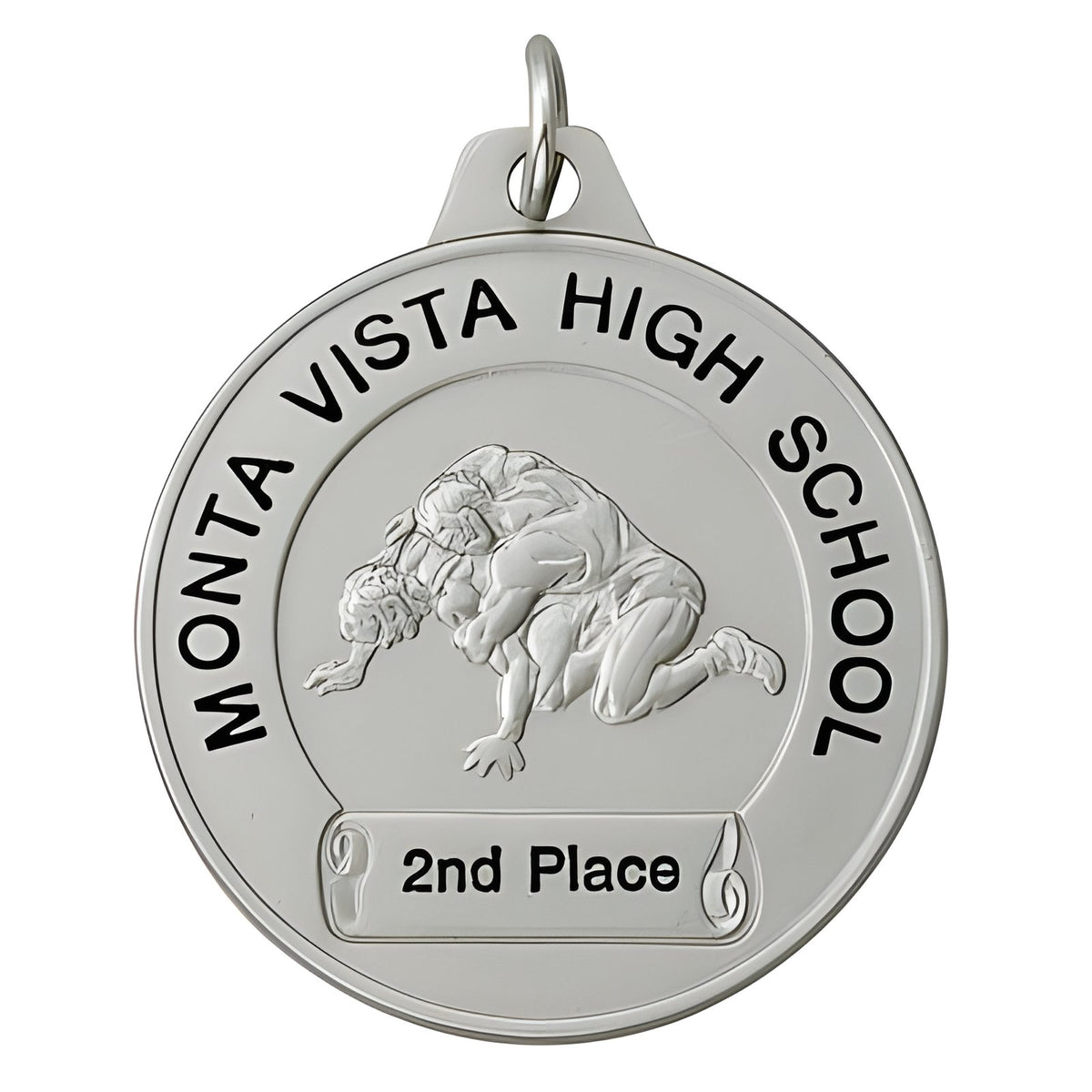 1 1/2" TCM Series Silver Personalize Wrestling Medal