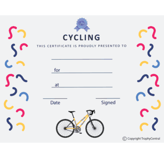 Cycling Award Certificate - Free Template
