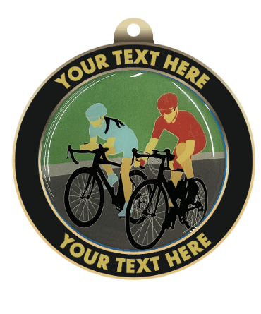 Cycling Insert Medal with Personalized Rim