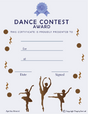 Dance Contest Award Certificate (Female) - Free Template