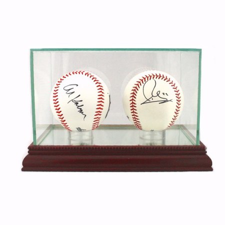 Double Baseball Glass Display Case