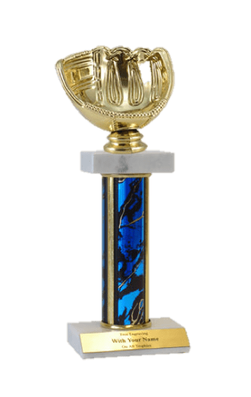 Baseball Glove Deluxe Double Marble Trophy