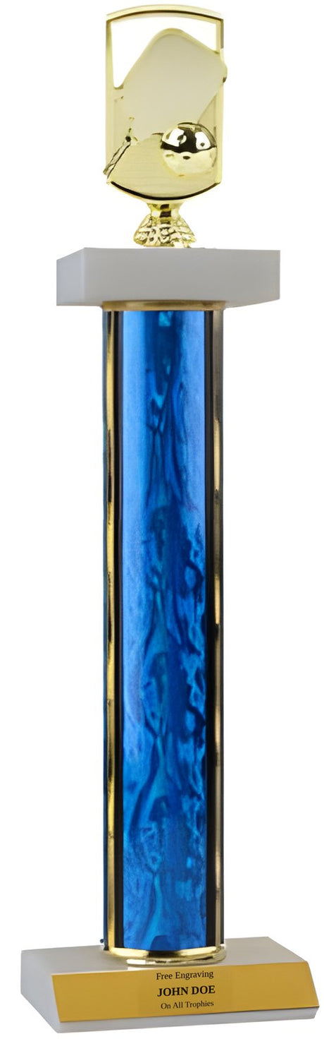 Pickleball Deluxe Double Marble Trophy