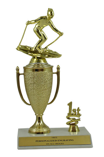Downhill Skiing 1st, 2nd and 3rd Place Award Cup Trophy