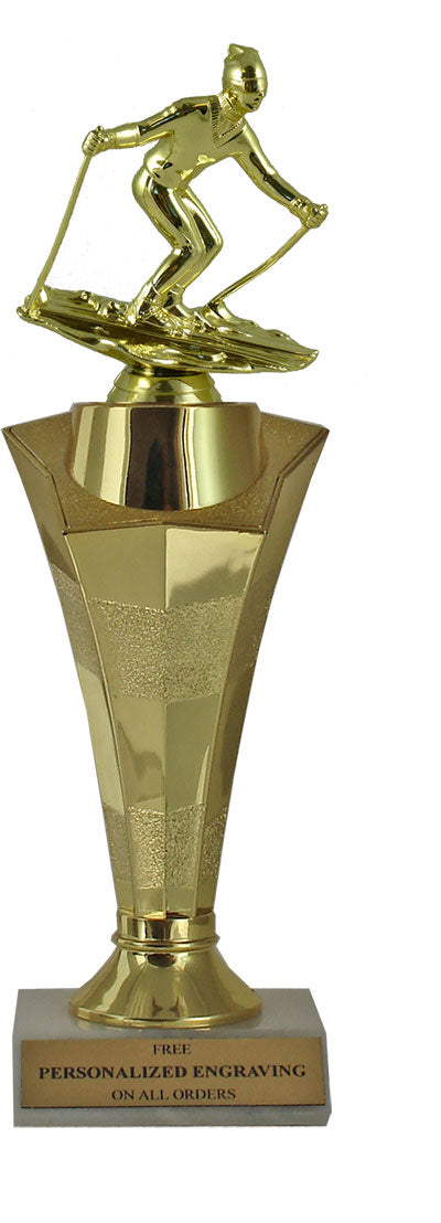 Downhill Skiing Star Column Trophy