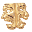 Gold Drama Mask Lapel Pin
