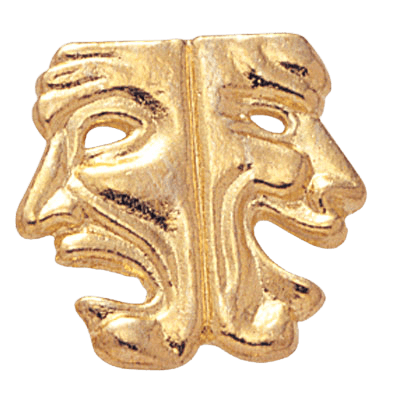 Gold Drama Mask Lapel Pin