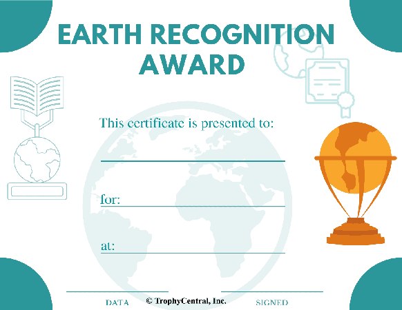 Earth Day Award Certificate - Free Template