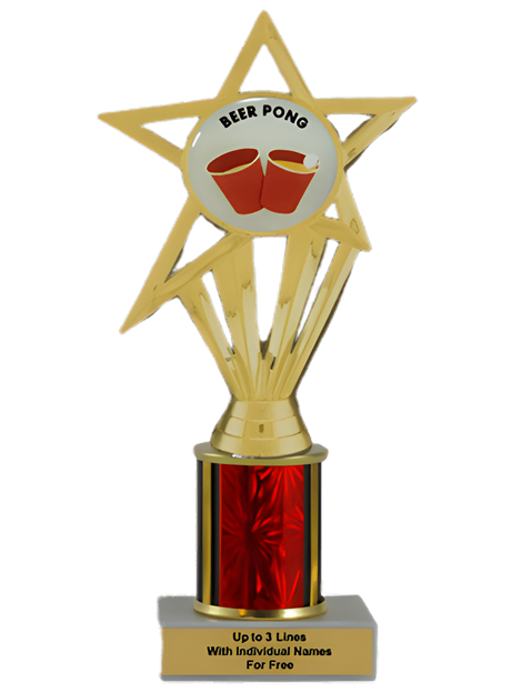 Budget Beer Pong Column Insert Trophy