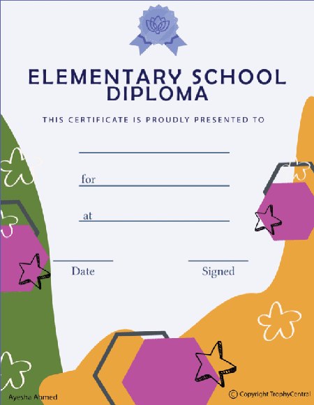 Elementary School Diploma - Free Template