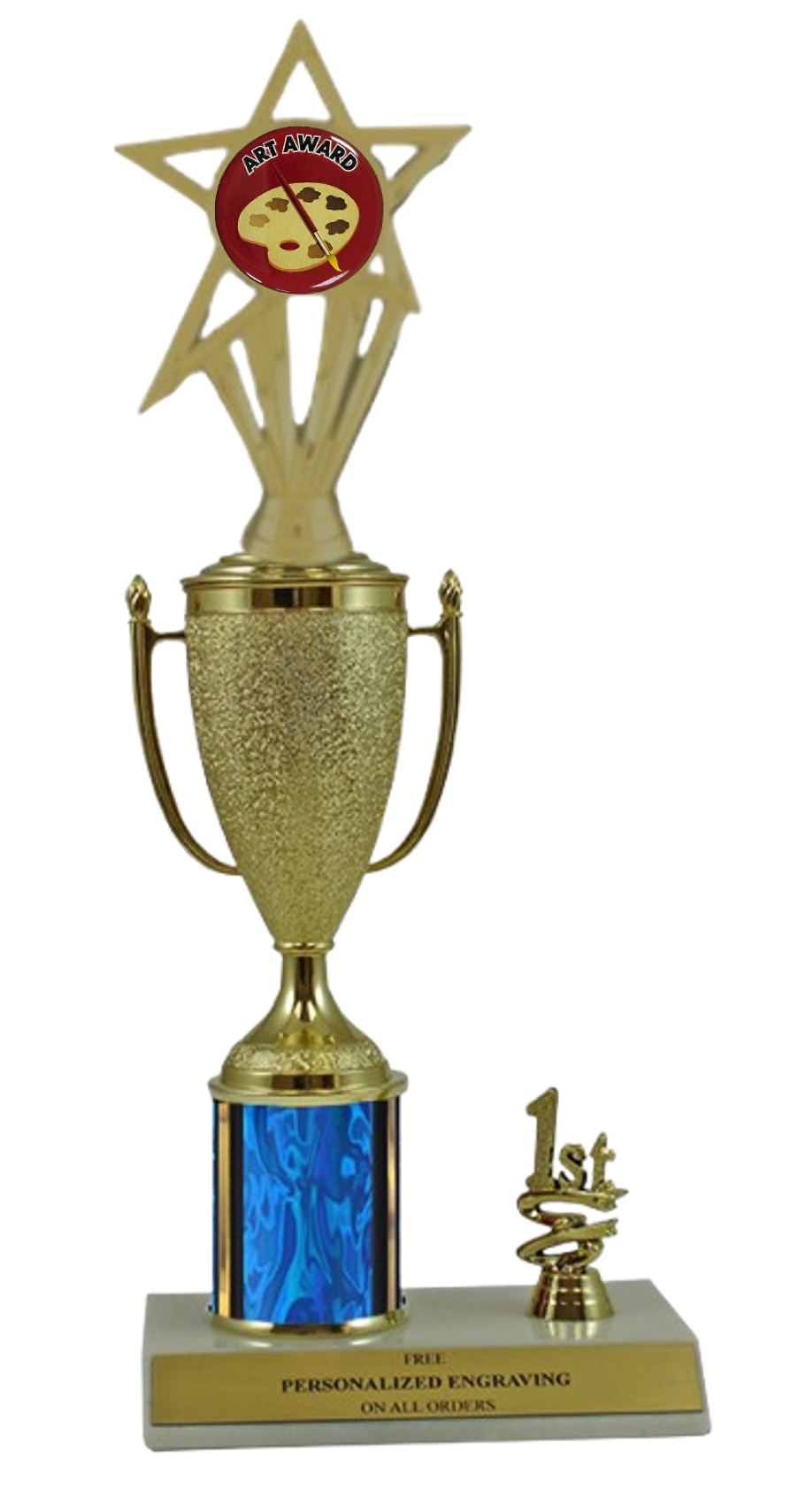 Elite Art 1st, 2nd and 3rd Place Award Cup & Column Trophy with Insert