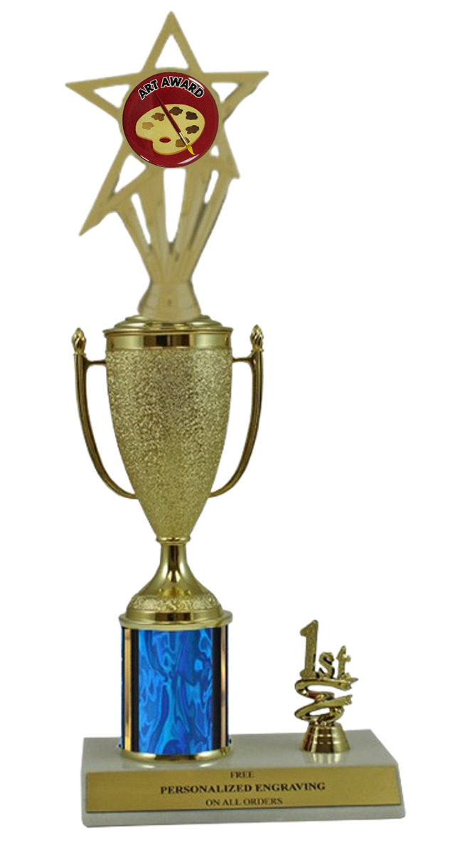 Elite Art 1st, 2nd and 3rd Place Award Cup & Column Trophy with Insert
