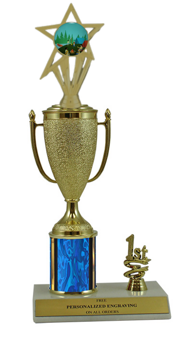 Elite Camp 1st, 2nd and 3rd Place Award Cup & Column Trophy with Insert