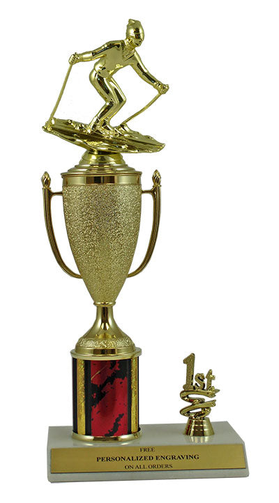Elite Downhill Skiing 1st, 2nd and 3rd Place Award Cup & Column Trophy