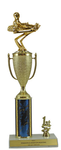 Elite Go Kart 1st, 2nd and 3rd Place Award Cup & Column Trophy