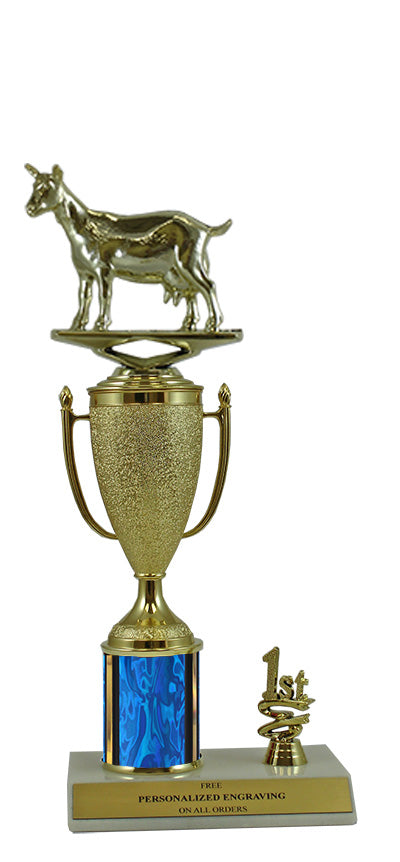 Elite Goat 1st, 2nd and 3rd Place Award Cup & Column Trophy