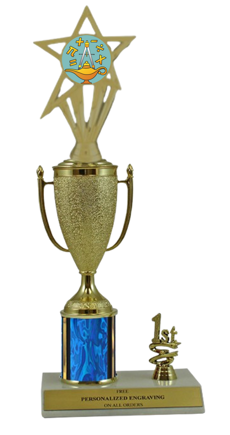 Elite Math 1st, 2nd and 3rd Place Award Cup & Column Trophy