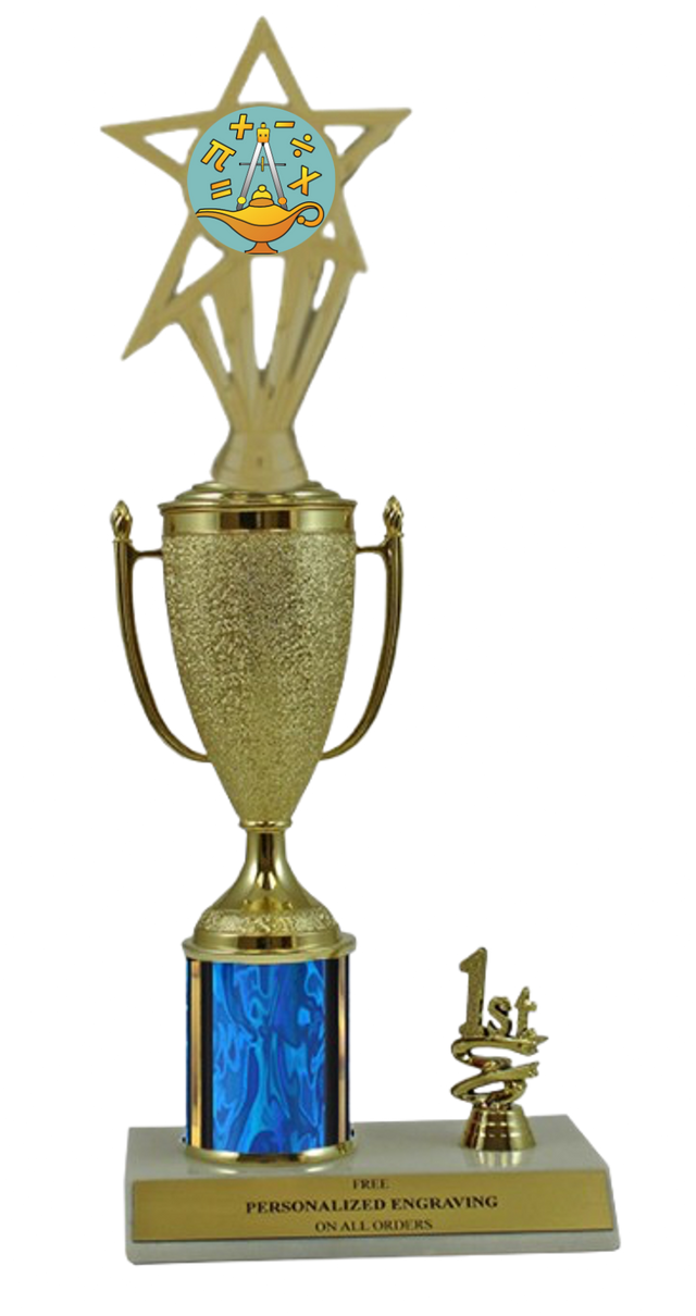 Elite Math 1st, 2nd and 3rd Place Award Cup & Column Trophy