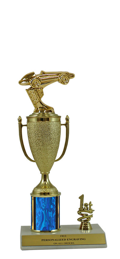 Elite Pinewood Derby 1st, 2nd and 3rd Place Award Cup & Column Trophy