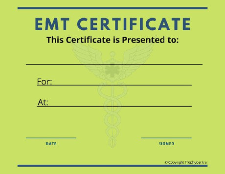 EMT Award Certificate - Free Template
