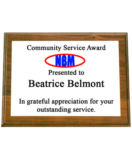 Solid Walnut Wall Plaque - 12" x 9"