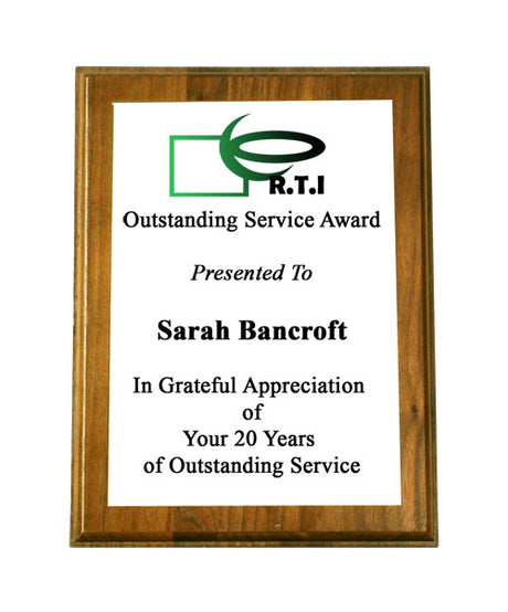 Solid Walnut Wall Plaque - 7" x 9"
