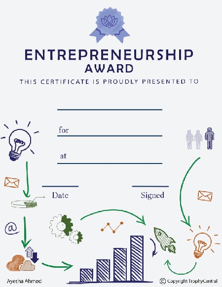 Entrepreneurship Award Certificate - Free Template