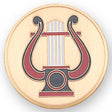 Etched Music Lyre Medal Insert