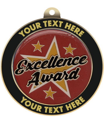 Excellence Insert Medal with Personalized Rim
