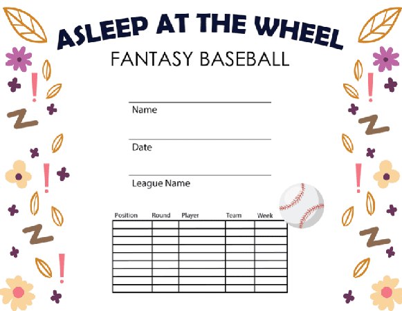 Baseball: Asleep at the Wheel Certificate - Free Template