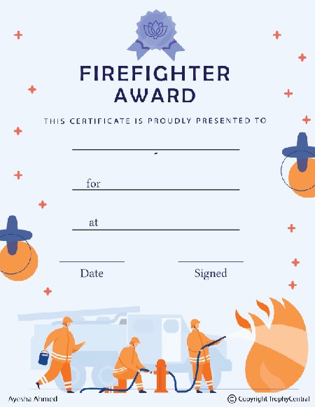 Firefighter Award Certificate - Free Template