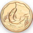 Fishing Litho Medal Insert