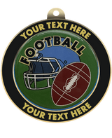 Football Insert Medal with Personalized Rim